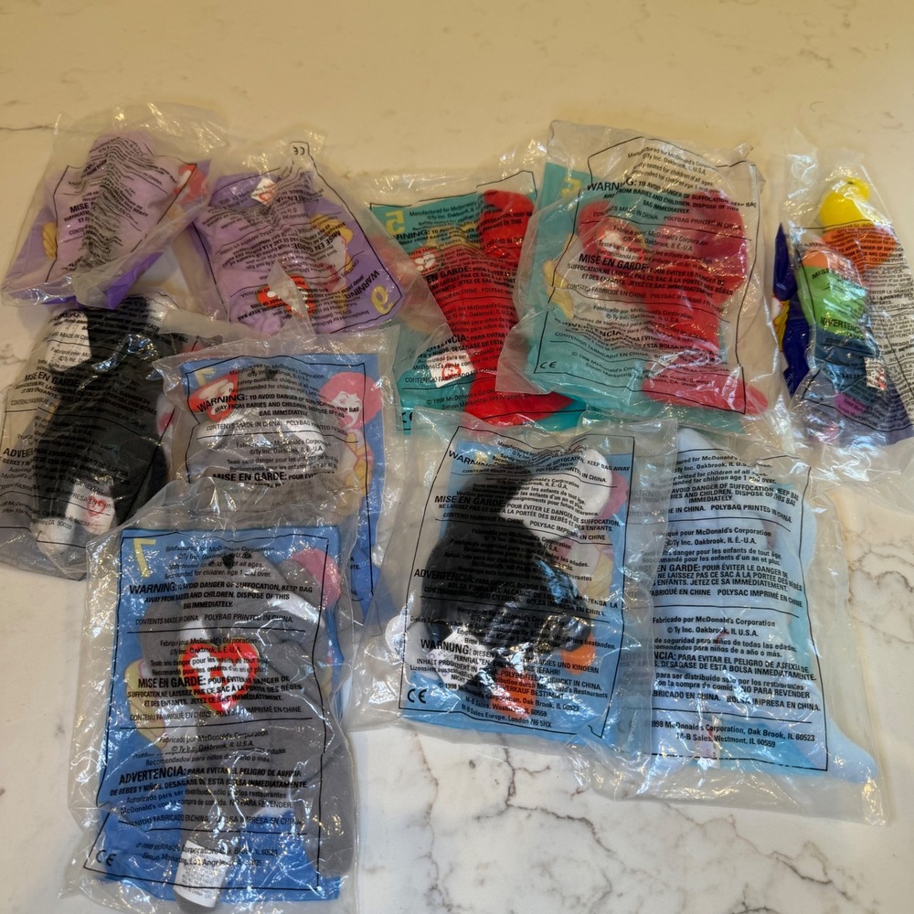 McDonalds Ty Teenie Beanie Babies Lot of 10 New Sealed in Bag vintage 1998